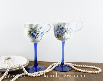 wine vintage set cup of  /  / wine glass cup glass / Tea tea wine wedding glass 2  teacup wine glasses