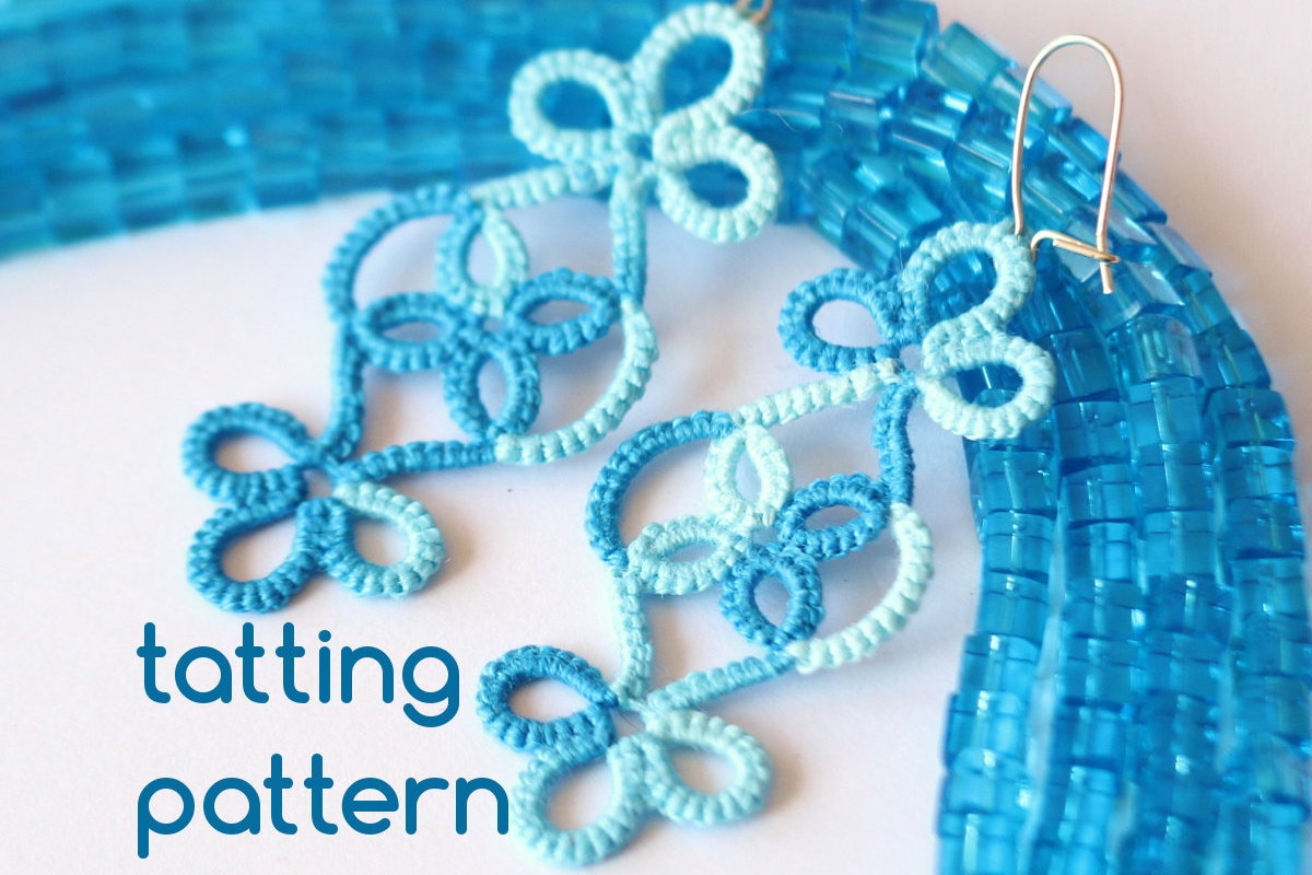 PDF Vineyard earrings tatting pattern by littleblacklace