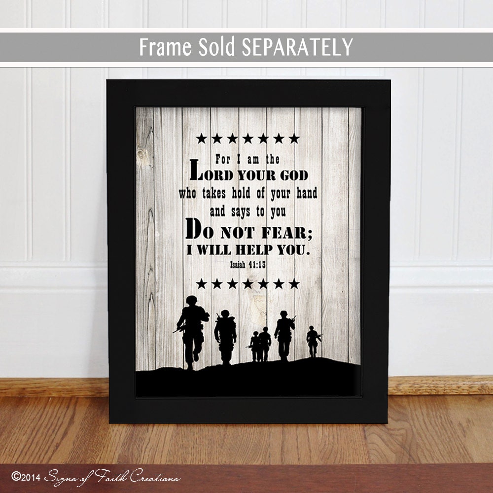 Soldier Scripture Art PRINT. Inspirational Military Sign.