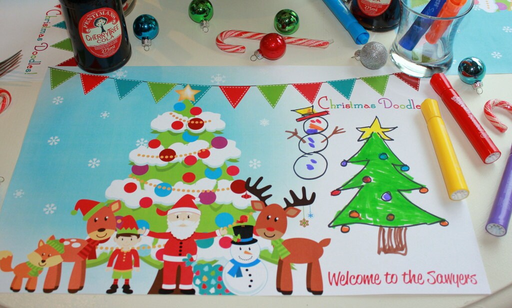 Personalized Paper Placemats Christmas activity with by TIPgifts