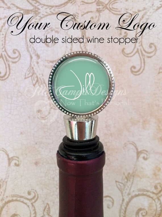 Your LOGO WINE STOPPER 2 sided Custom Photo Wine Stopper