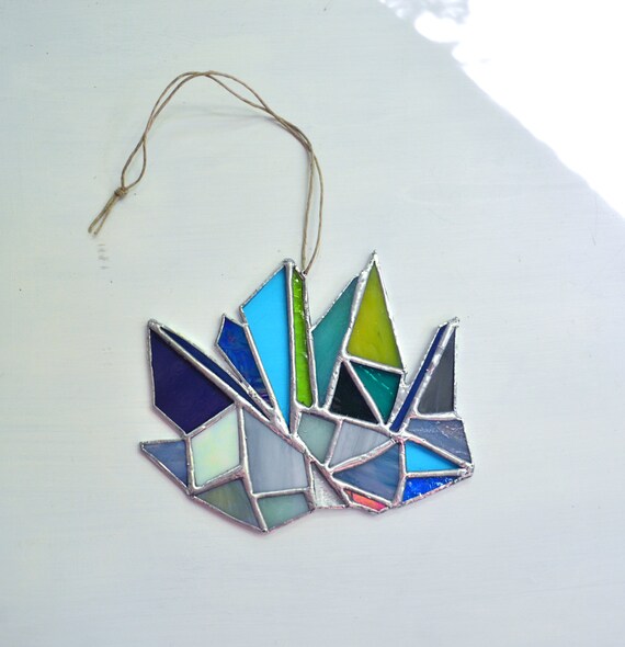 StainedGlass Rock Geode Crystal Suncatcher by HamboneGlass