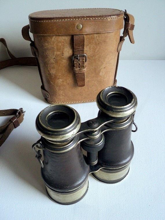 Antique Hunting Binoculars, Field Glasses, Military, Collectible Glasses, Steampunk, Bird Watching, Spy Gear, Tower binocular, Optics