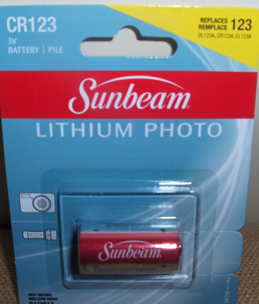 CR123 LITHIUM Battery SUNBEAM 3v Photo New Sunbeam Lithium C R