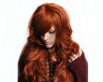 SALE Auburn wig | Red wig, curly red wig, scene wig | Auburn Red Hair | Natural Boho Indie Hair | Autumn Darling
