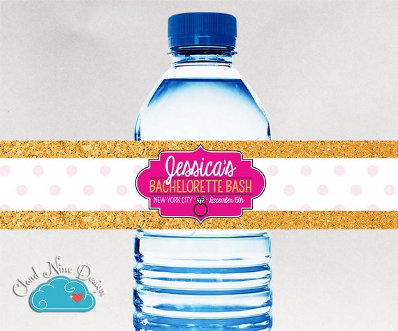 Bachelorette Party Water Bottle Labels - CUSTOM - Printable DIY ...