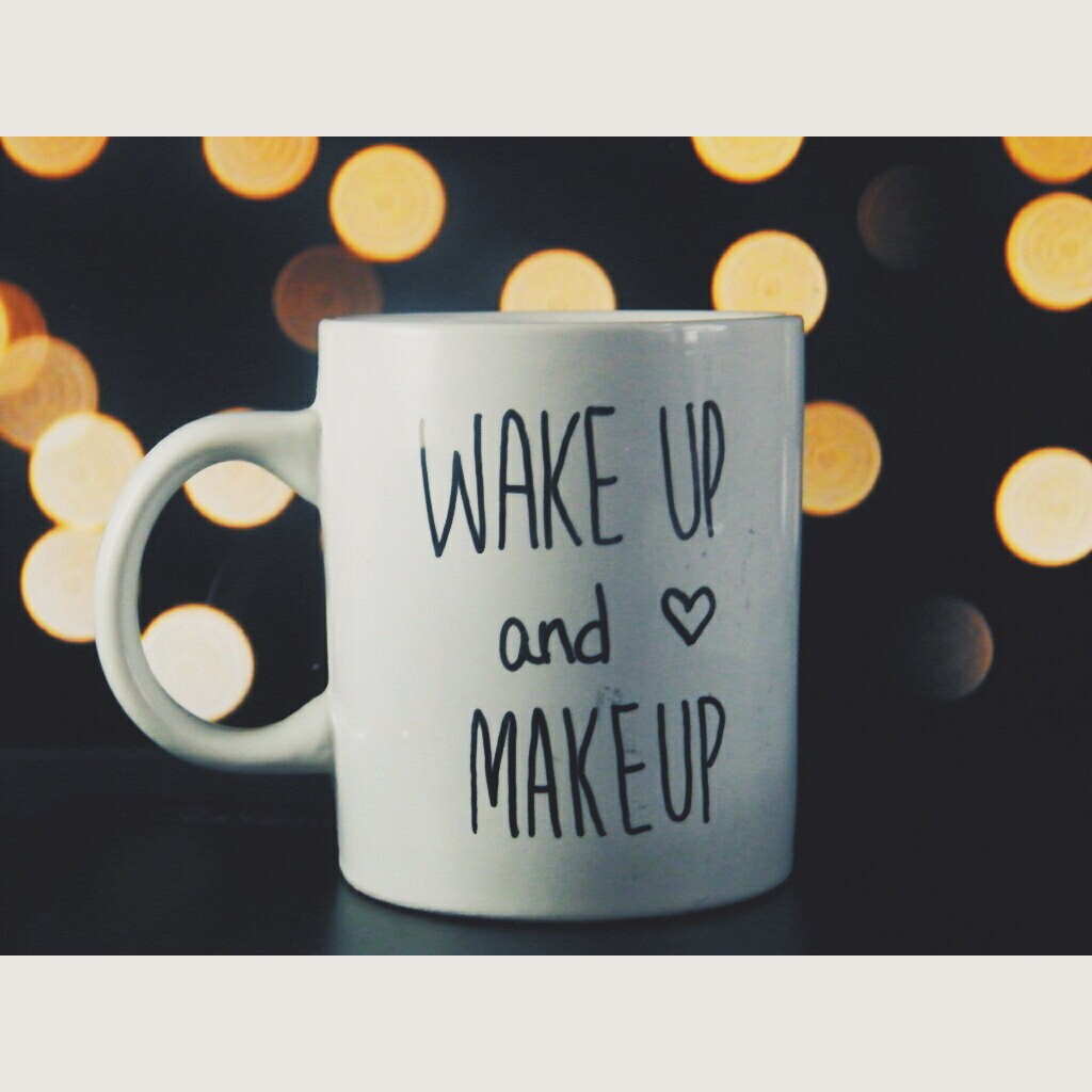 Wake up & Makeup Mug. Makeup Brush Holder. Gifts For by ABlackStar