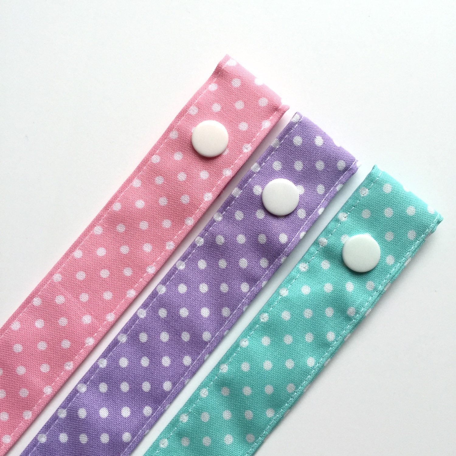 Polkadot Fabric Pacifier Clip