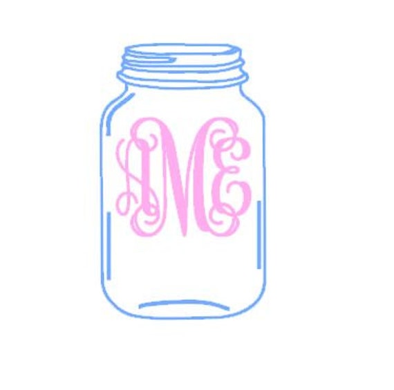 Download Mason Jar Monogram instant download cut file SVG DXF EPS ps