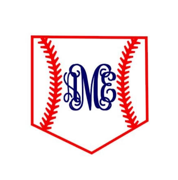 Download Baseball Stitches Pocket Monogram instant download cut file