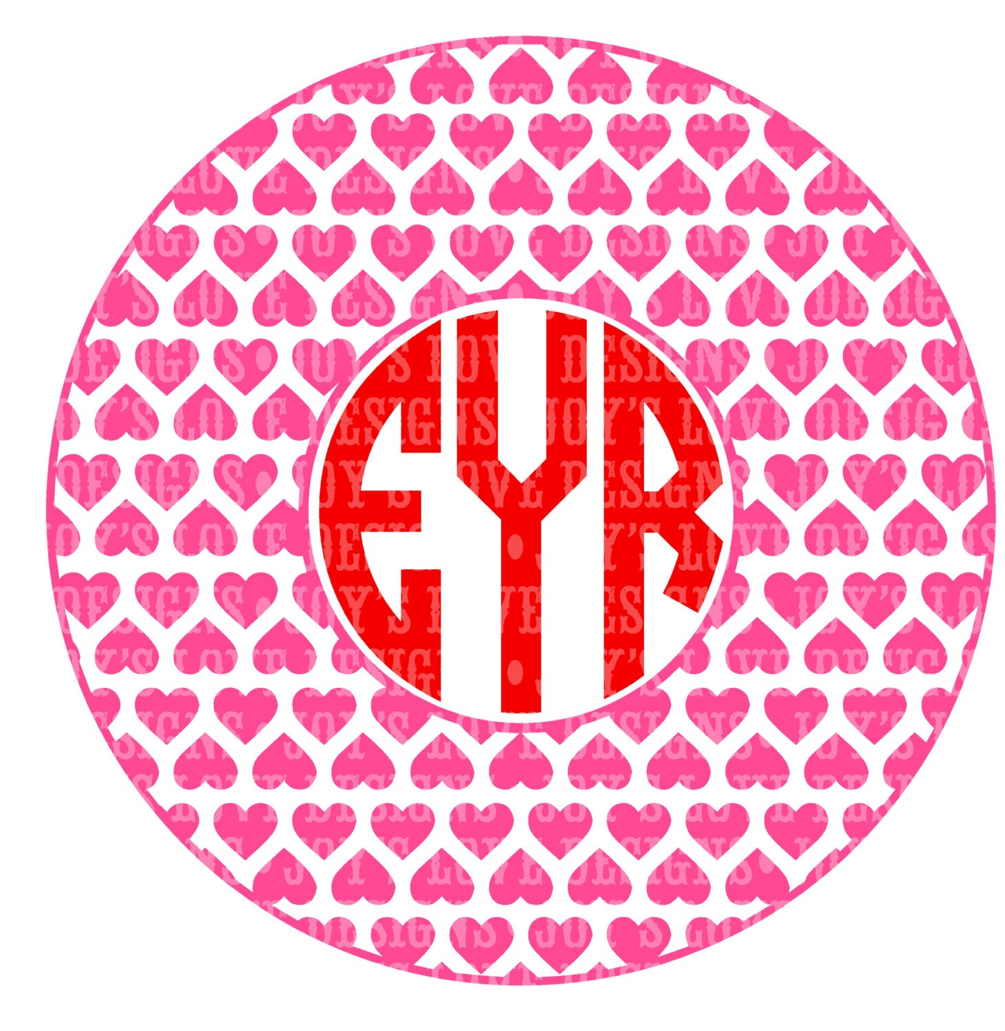 Download Valentine Hearts Monogram Frame SVG and DXF Digital Download