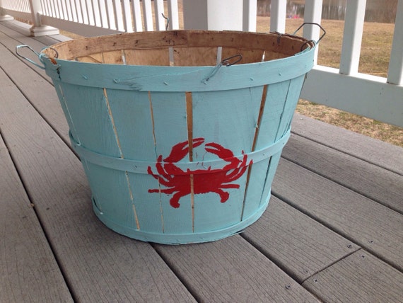 Eastern Shore Hand Painted Crab Bushel Baskets with Crab