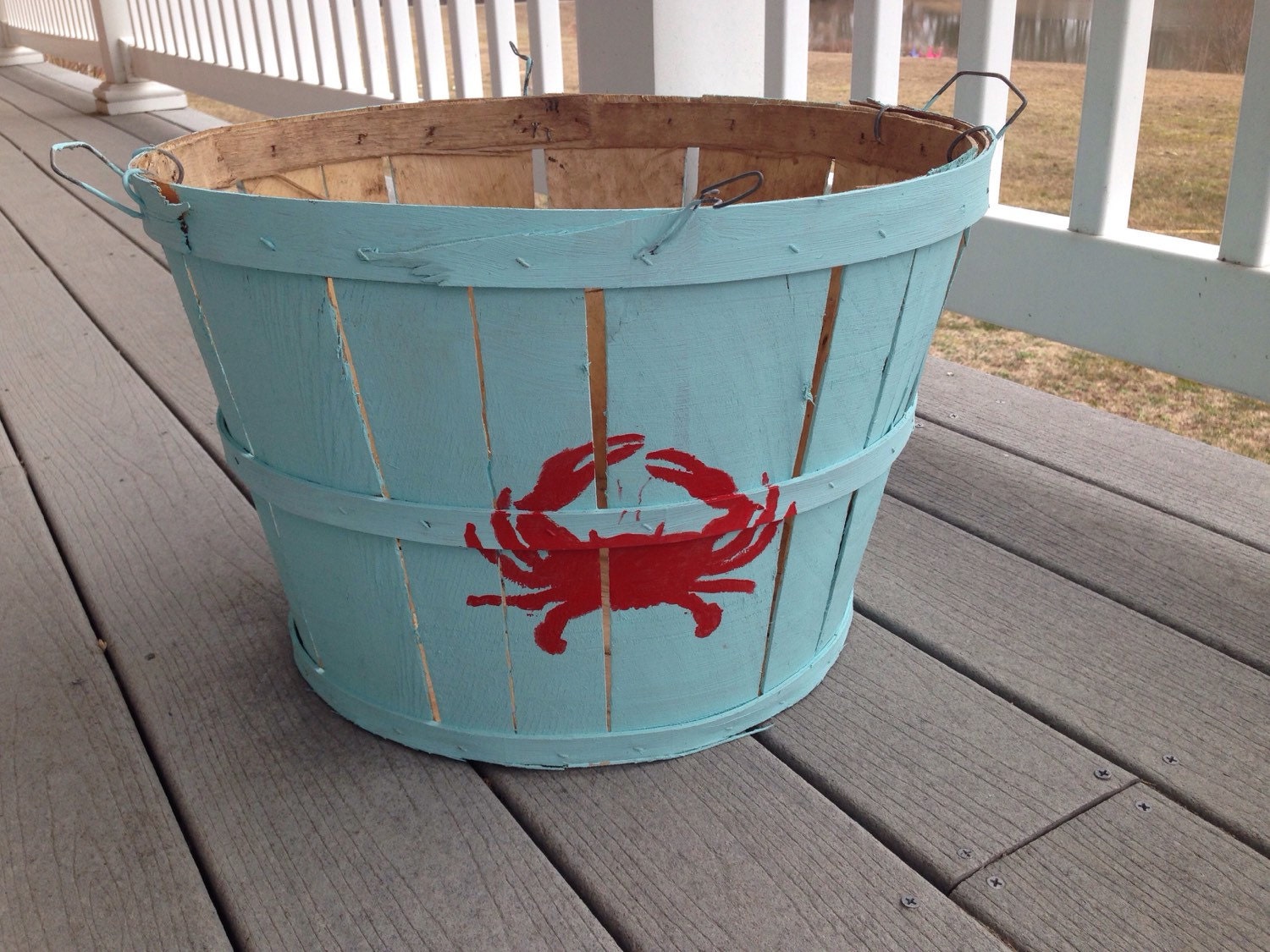 Eastern Shore Hand Painted Crab Bushel Baskets with Crab