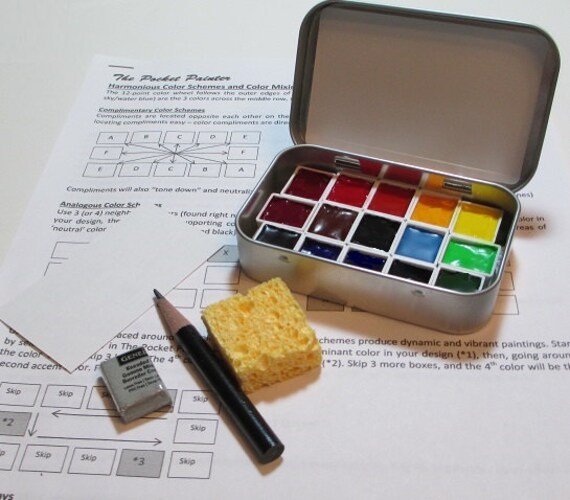 MINI WATERCOLOR PALETTE Kit With Artist-grade By ThePocketPainter