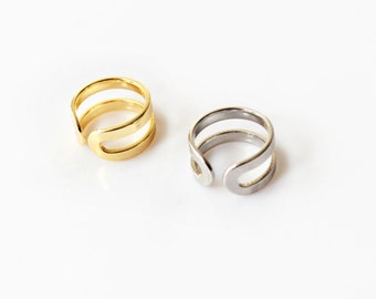 2 line elegant knuckle ring,unique rings,adjustable rings,bridesmaid ...