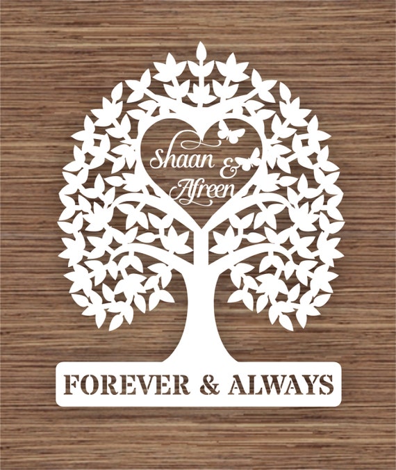 Personalised names Wedding Tree gift PDF SVG Commercial Use