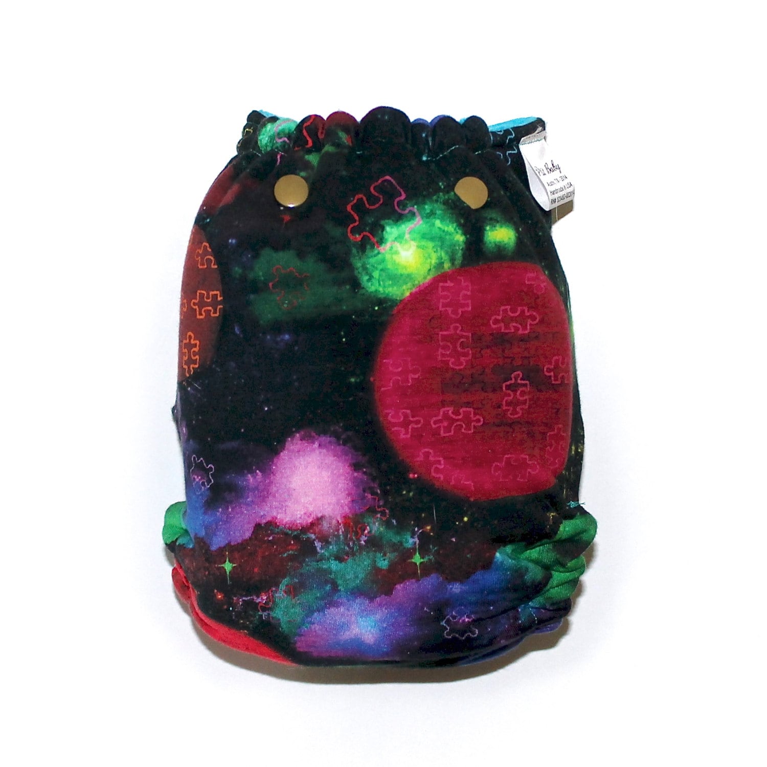 OS Hybrid Fitted Cloth Diaper Autism Awareness Galaxy