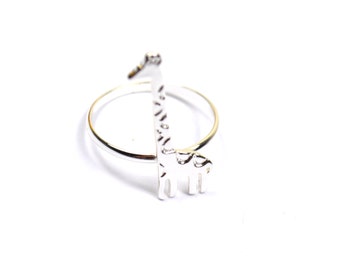 Silver Plated Giraffe Ring