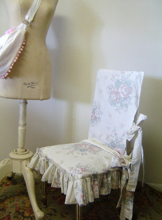shabby chic chair cover vintage cotton by bohobagsnthings on etsy shabby chic chair cover vintage cotton by bohobagsnthings on etsy