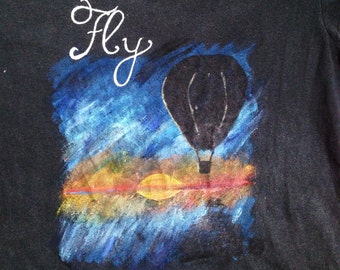 Hand Painted T-shirt, Hot Air Balloon Design
