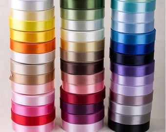 High-density Single side satin Ribbon 44Colors. per 50yards <1/8“(5mm), 3/8“(10mm), 5/8“(15mm), 1“(25mm), 1.6“(40mm)> made in korea