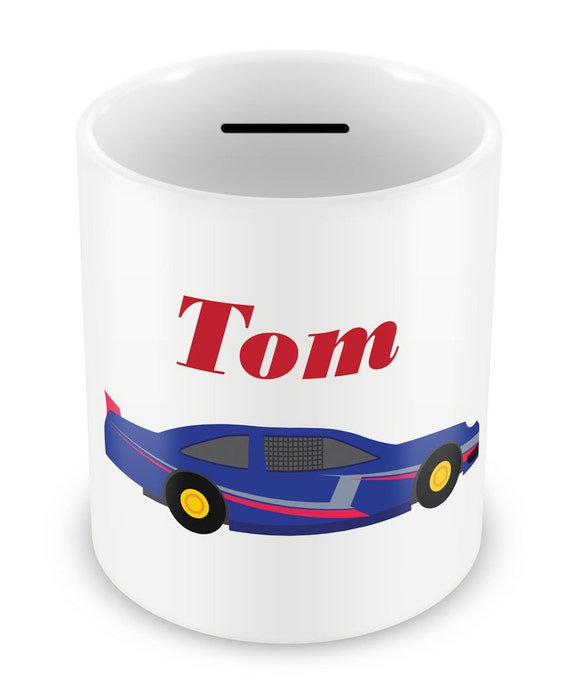 Personalized Racing Car Money Box Piggy Bank Savings Gift