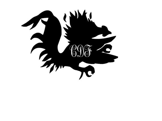 Items similar to Gamecock Monogram Vinyl Decal on Etsy