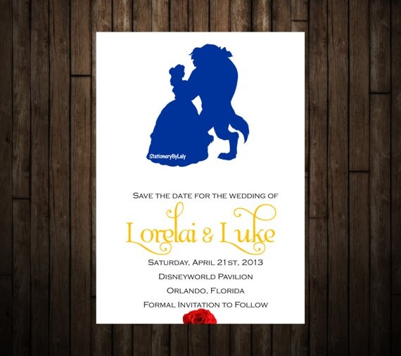 Beauty and the Beast Wedding Save The Date by StationeryByLaly