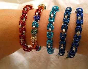 Colored Byzantine Chainmaille Bracelet