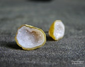 Natural Stone Earrings, Raw Geode Jewelry, Etsy Trends, Spring Jewelry, Anniversary for Wife, Girlfriend Gift, Birthday for Daughter