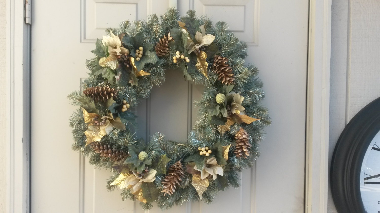 Gold Poinsettia Wreath