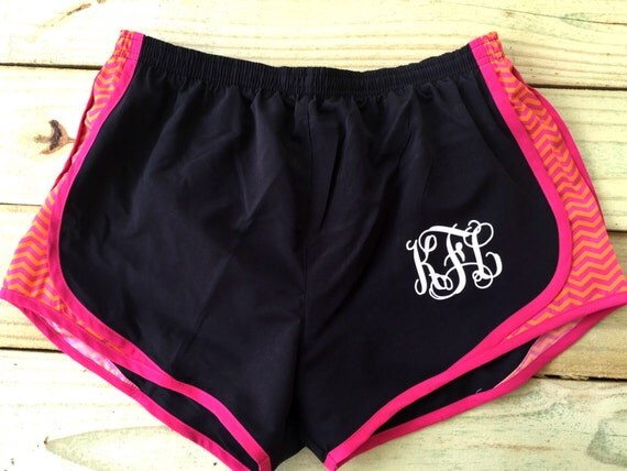 Chevron Monogrammed Running Shorts Youth by ProperlySouthernEtsy