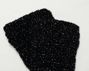 Boot cuffs. 13 inch black sparkle boot cuffs.