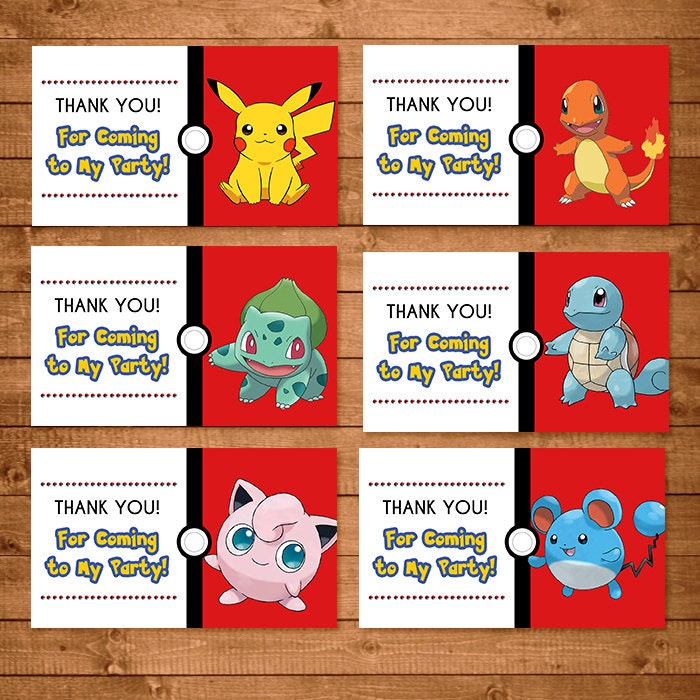 Printable Name Tags For Party Bags | pokemon goody bag tags red white pokemon treat bags Printable Name Tags For Party Bags | pokemon goody bag tags red white pokemon treat bags
