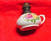 Vintage REBUS NORCREST Flowered Handled Oil Lantern