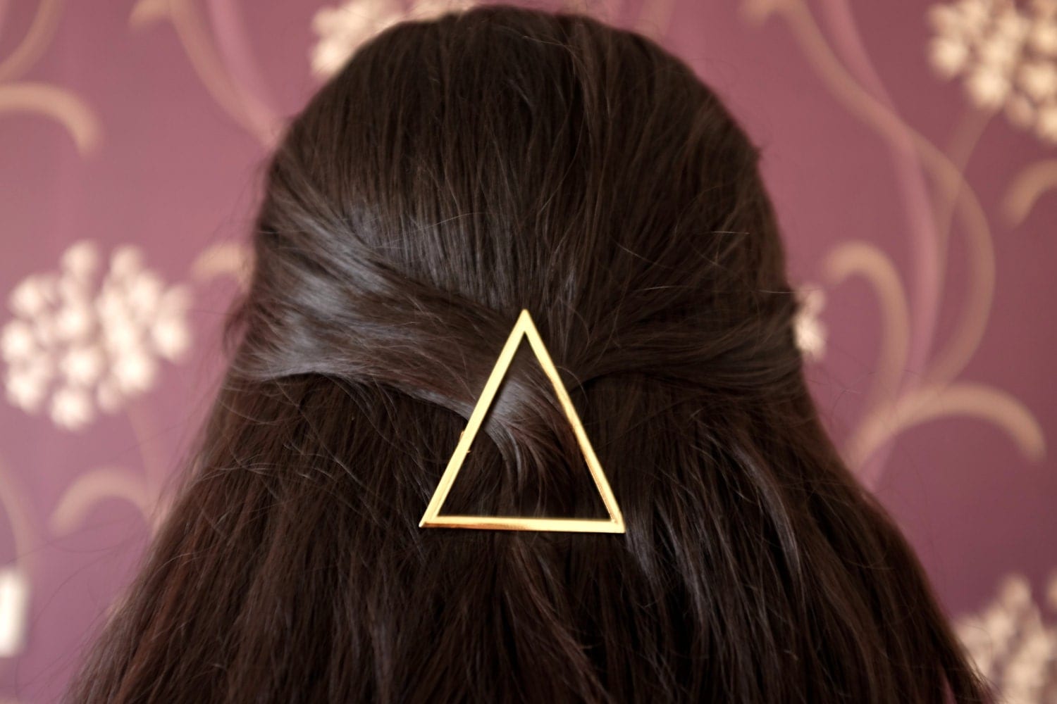 Vintage Punk Gold Plated Triangle Hair Clip Hairpin Hair Accessory