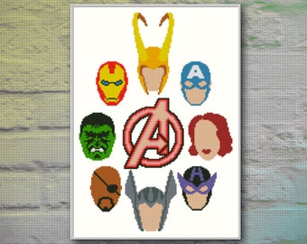 Avengers Cross Stitch Pattern INSTANT DOWNLOAD