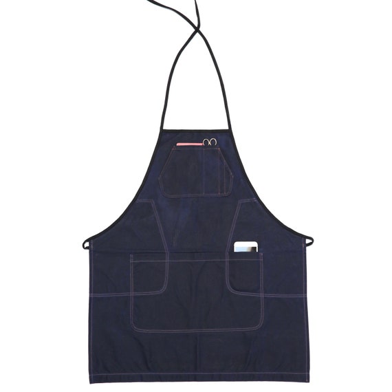 Items similar to Navy Waxed Canvas Apron Artisan Apron Made in USA on Etsy