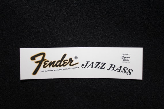 Headstock Waterslide Decal For Fender Jazz Bass by Headstocklabels