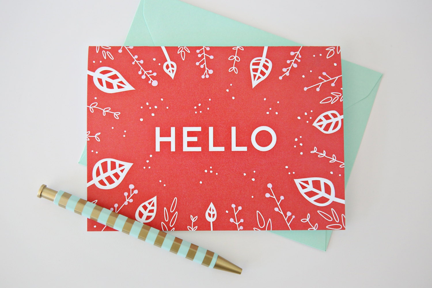 Hello Greeting Card by JennyRawson on Etsy