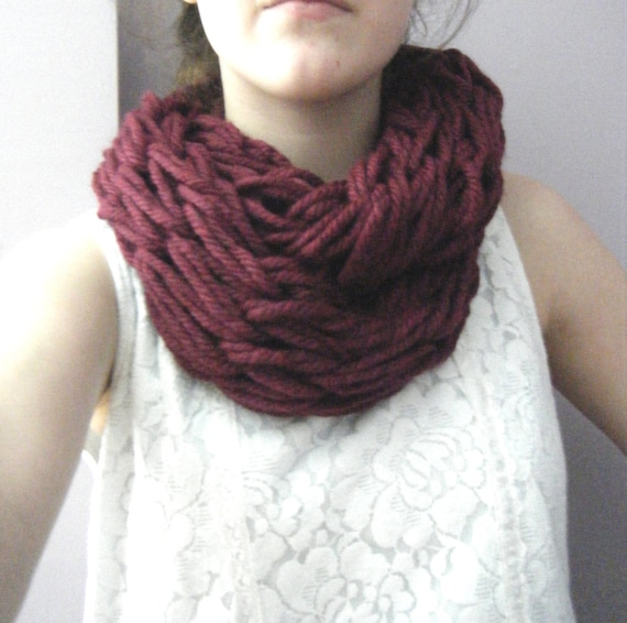 Items similar to Kid/Adult Winter infinity scarf (ANY COLOR), Arm knit