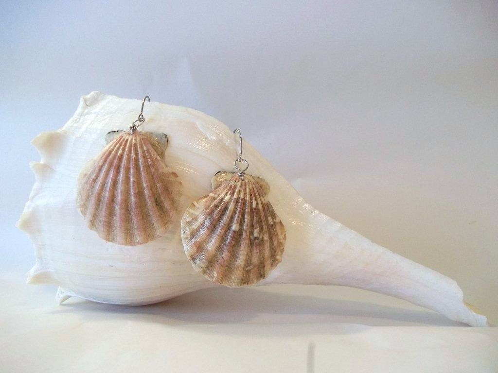 Seashell earrings shell earrings nautical by CreativeManiacs