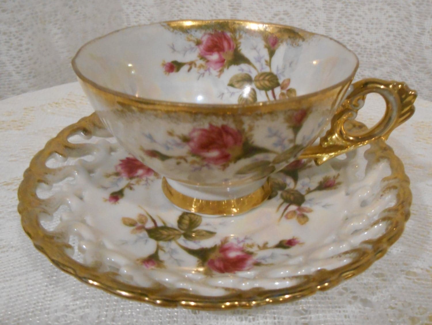 Vintage Lusterware Tea Cup and Saucer Royal by TheTeaCupPeddler