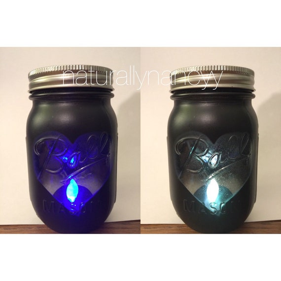 Items similar to Matte Black Spray Painted Mason Jar with Heart Opening
