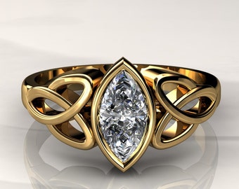Celtic moissanite engagement rings
