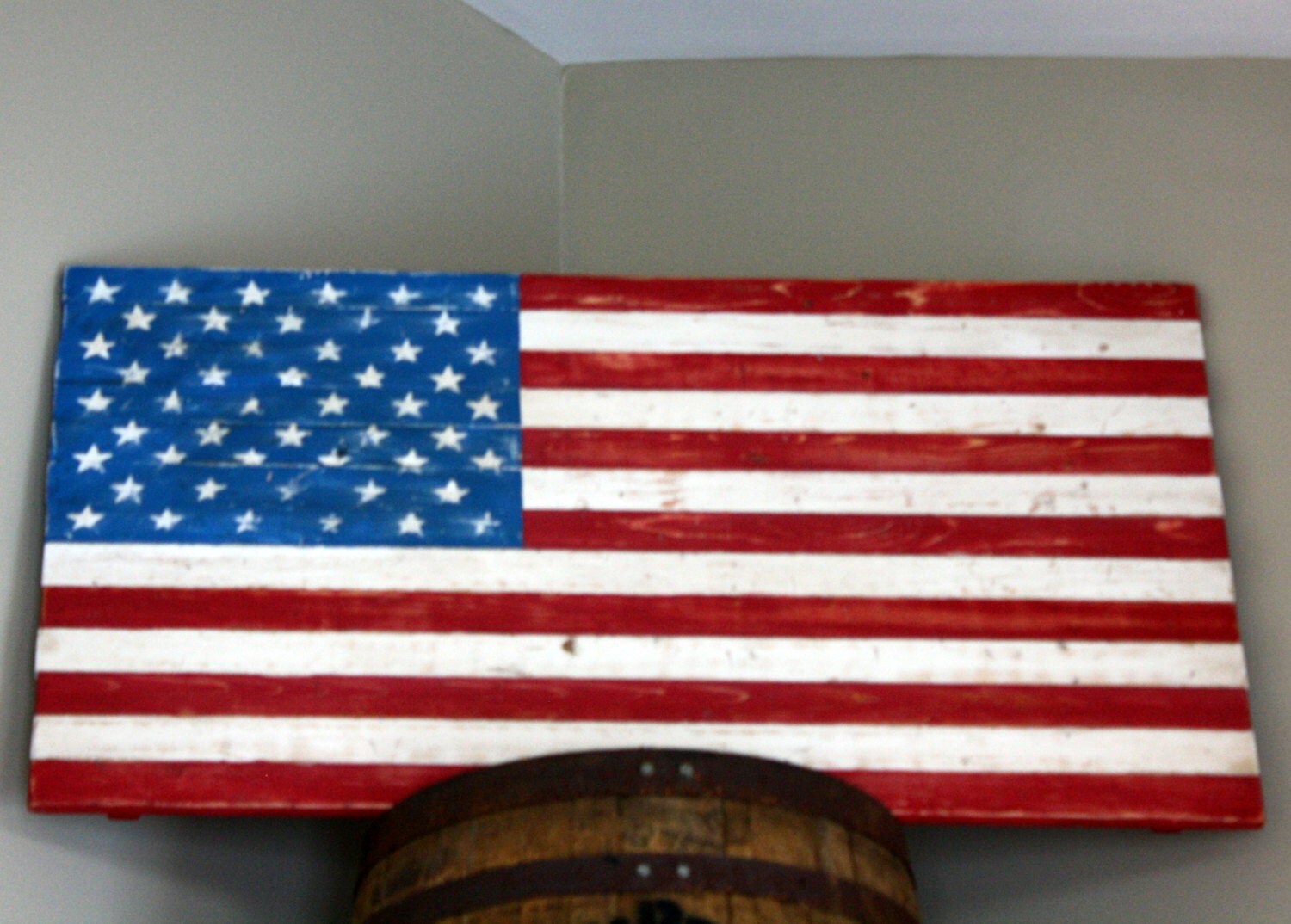 Distressed Wooden American Flag