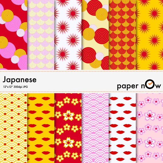 Items similar to Japanese style digital paper this Japanesethemed