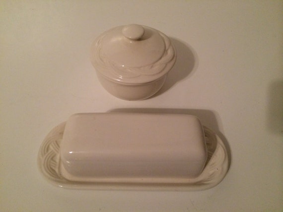 butter dish and sugar bowl set