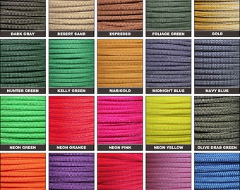 100ft of 550 Paracord Mil Spec Type III 7 strand parachute cord Fast Shipping made in the U.S.A. Huge Selection