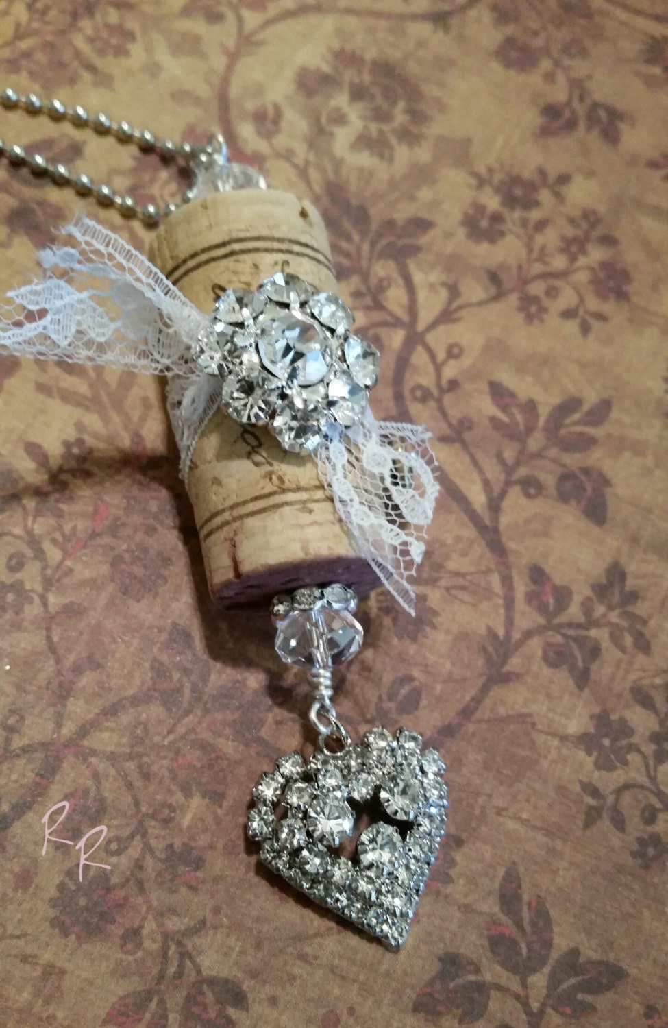 Wine cork necklace winecork jewelry eco friendly upcycled